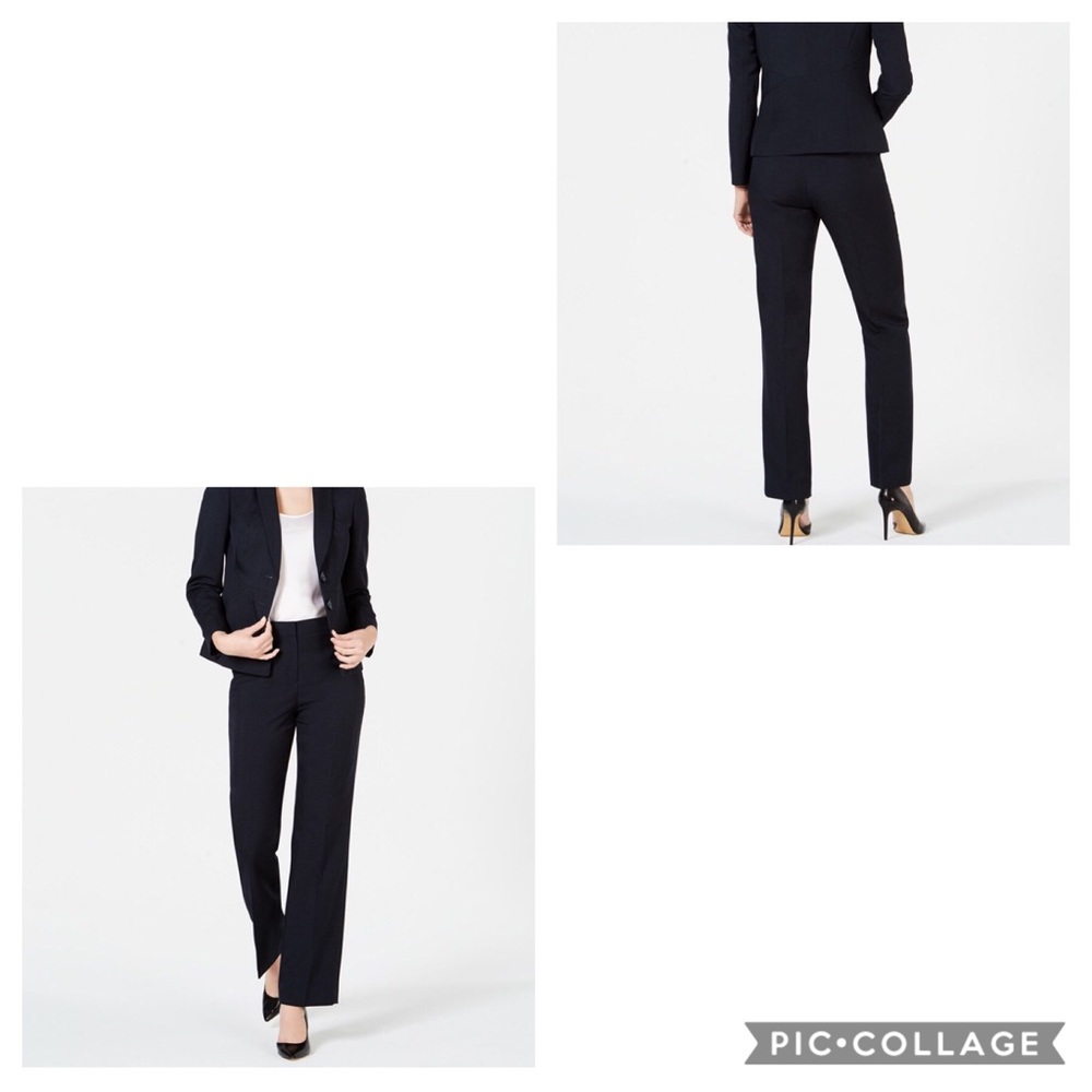 Kasper Le Suit Creased Flat-Front Black Suit Pants